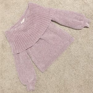 Off Shoulder Chenille Sweater